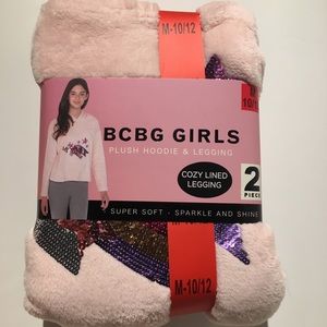 BCBG Girls Plush Hoodie & Leggings 2 pc Medium